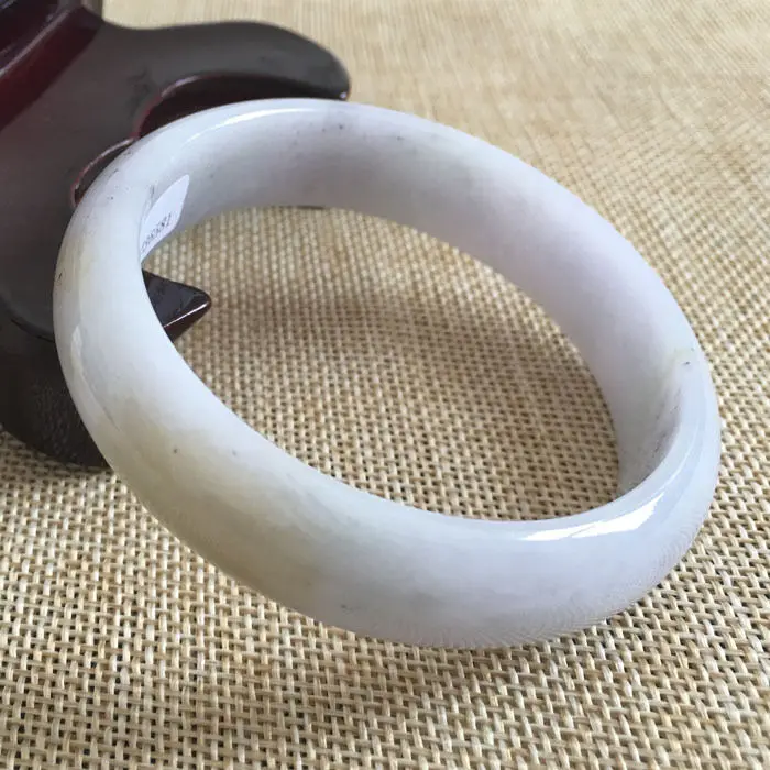 

57mm Certified Grade A Natural Yellow Green Jadeite Jade Bracelet Bangle 6581