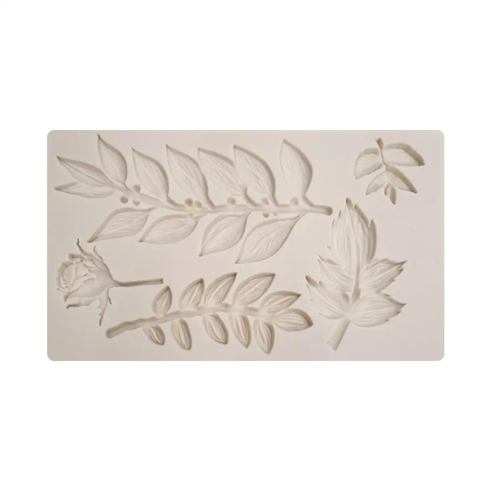 

Rose Leaves Molds Silicone Fondant Moulds Cake Chocolate Candy Baking Decorations Non-stick DIY Handmade Soap Clay Tools