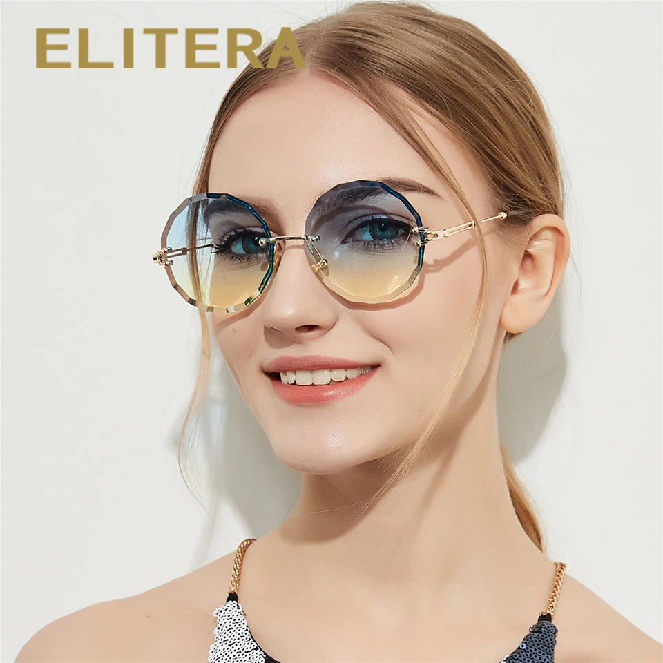 ELITERA бренд Круглый Дамская мода солнцезащитные очки для женщин с красочными