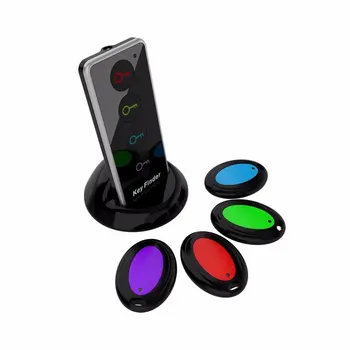 

hot 4 in 1 Electronic Wireless Key Finder Set Locator Alarm Car Keychain 40m Range Key Tracker With Dock Base LED Torch Function