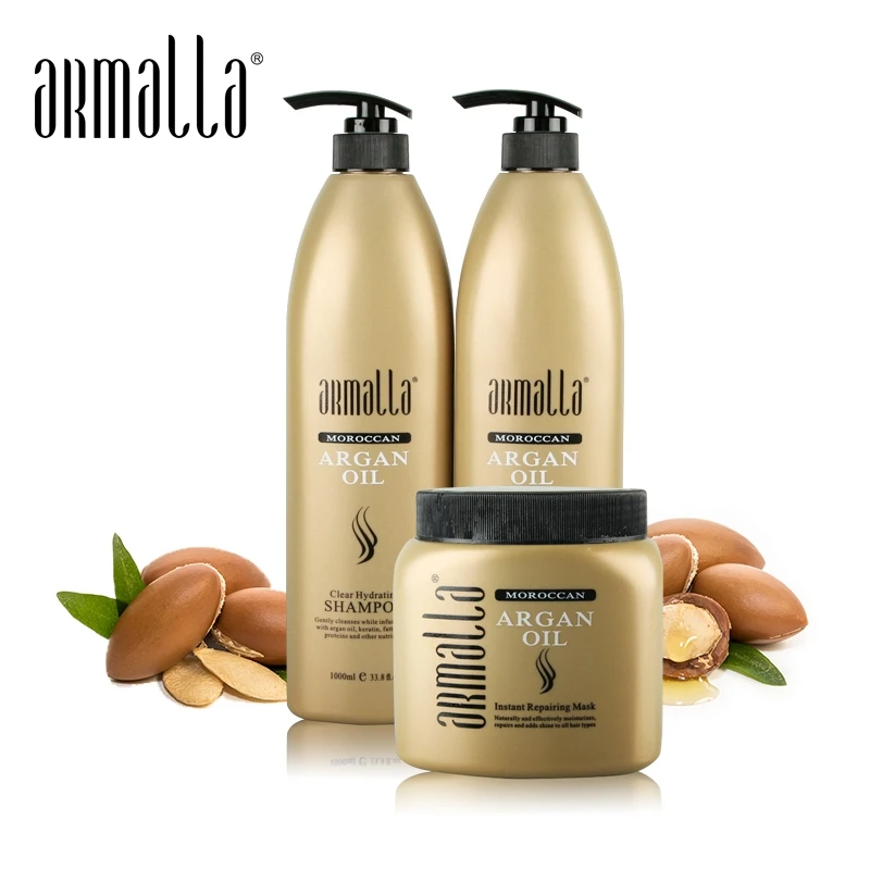 3 шт. Armalla Moroccan Clear Hydrating 1000 мл Профессиональный Шампунь и Кондиционер для волос + 500