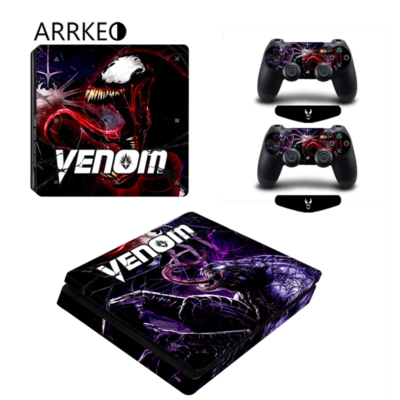 ARRKEO Venom виниловая Защитная крышка PS4 тонкая кожа наклейки для sony playstation 4 Slim консоль 2 контроллера Рождественский подарок