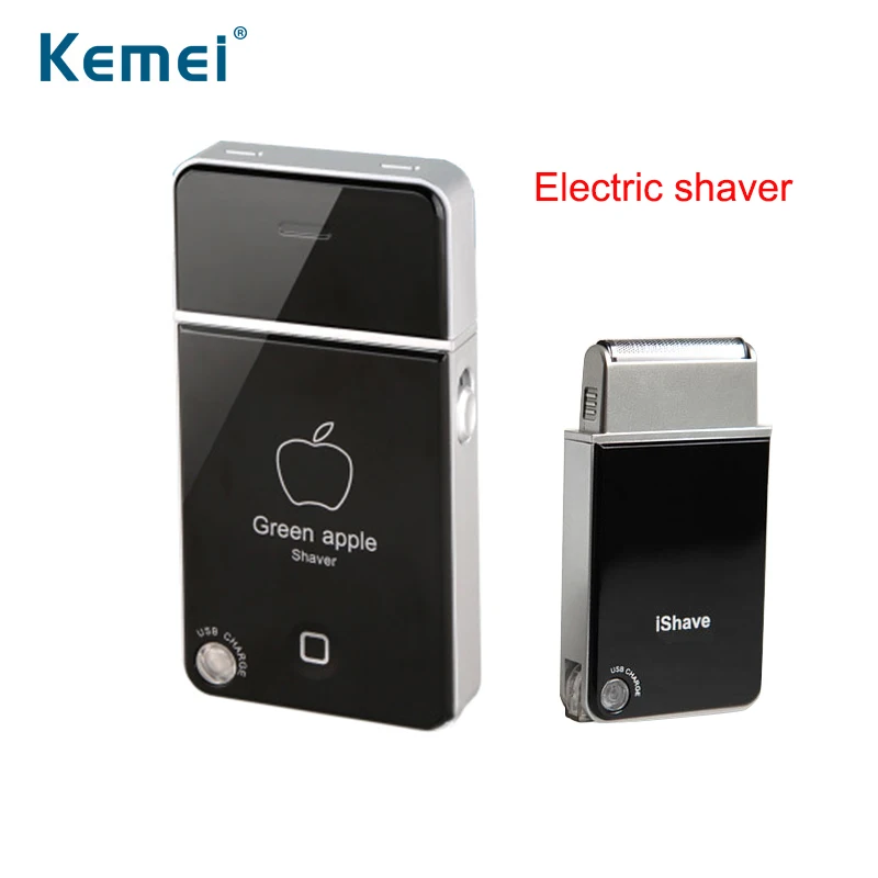 

Kemei KM1880 Apple shape Shaver Electric Shaver USB rechargeable beard razor for men face care