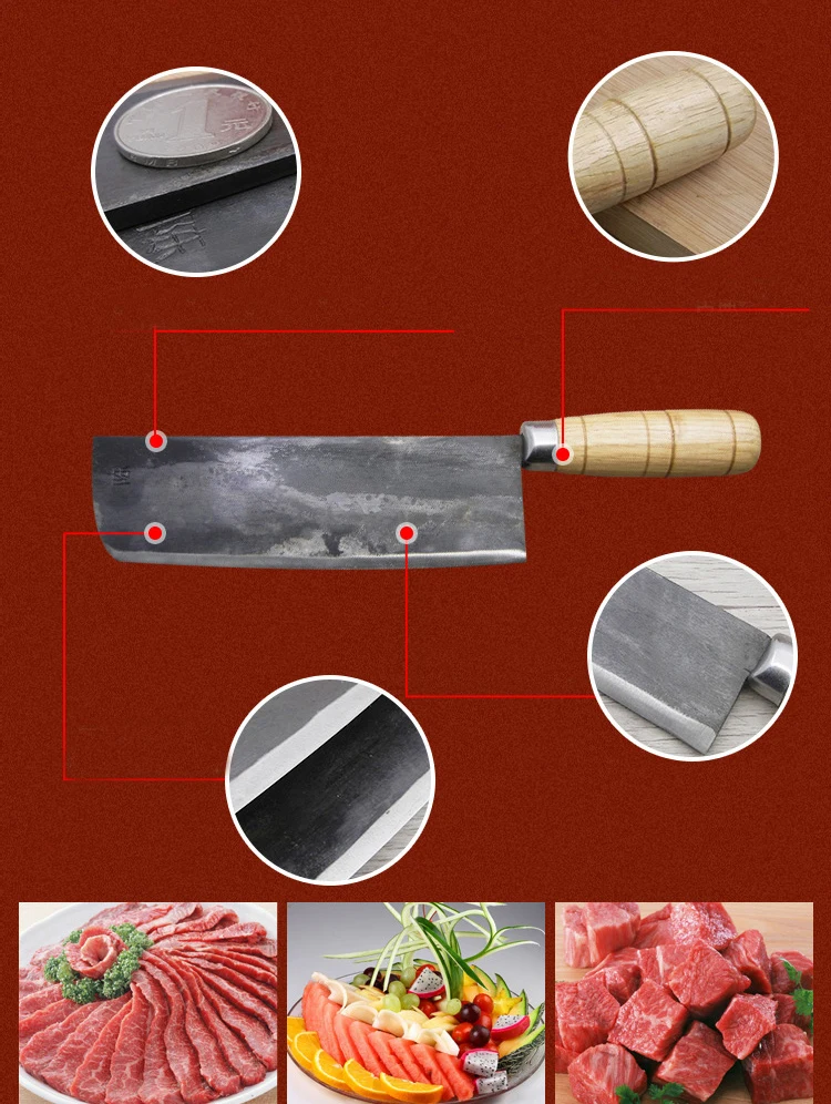 Ручной работы китайский шеф-повар Ножи одетый кованые Сталь косточки нарезки Мясник Кухня ножи сделаны в Китае Кухня Инструменты Профессиональный