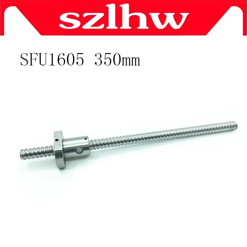 

High quality 16mm 1605 Ball Screw Rolled C7 ballscrew SFU1605 350mm with one 1605 flange single ball nut for CNC parts no ends