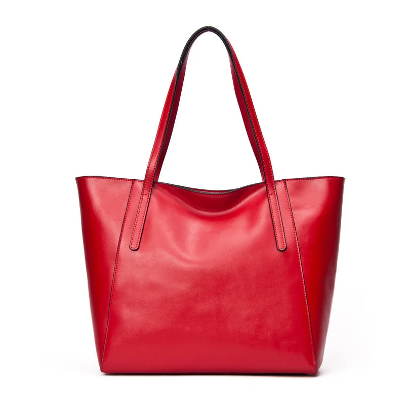 DIENQI, высокое качество, женская сумка из натуральной кожи, женские большие сумки через плечо, женские сумки, черные сумки с верхней ручкой - Цвет: Red