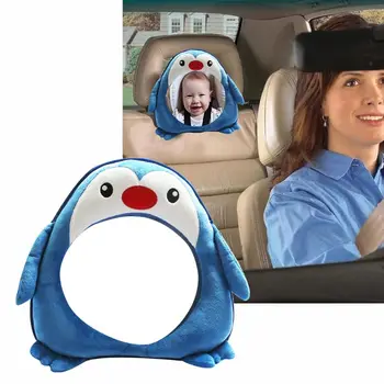 

Cute Penguin Baby Rear Facing Mirrors Safety Car Back Seat Easy View Mirror for Kids Toddler