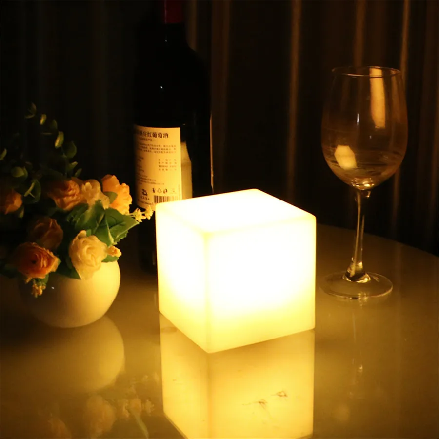 Thrisdar RGB rechargeable Cube светодиодные лампы для ночного света Наружное освещение инвентарный куб стул барный паб KTV пластиковые столы свет