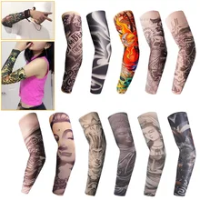 1 шт. кожа протеив нейлон эластичная фальшивая, временная татуировка рукава руки чулки дизайн тело прохлада мужчины унисекс Мода руки теплые хо