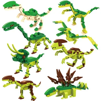 

COGO Jurassic World 8 set/lot Dinosaur models Building Blocks Sets Educational DIY Bricks Toys Best gift for kids Children 13008