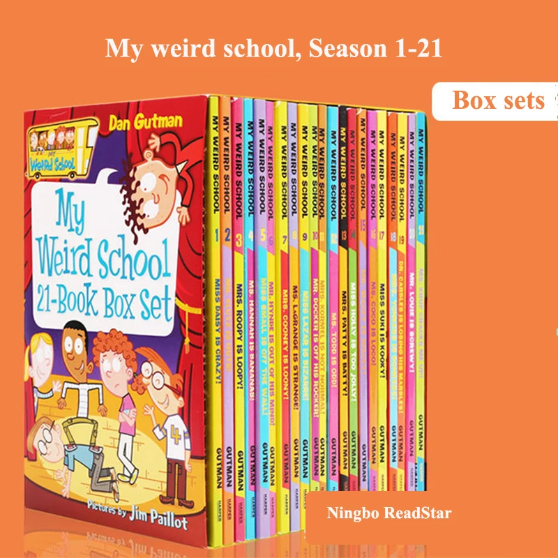 21 книги/Комплект My weird school 21 коробка для книг комплект HarperCollins опубликовать автор дан Гутман английский оригинальное издание книги