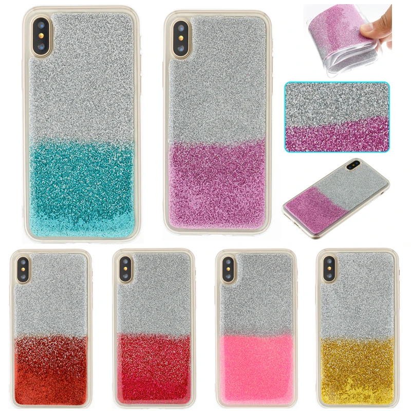 

Fashion Case For iphone X Case Gradient Color Glitter Case For iphone 8 8 plus 8+ Soft Silicone Cover for iphone 7 7 plus Case