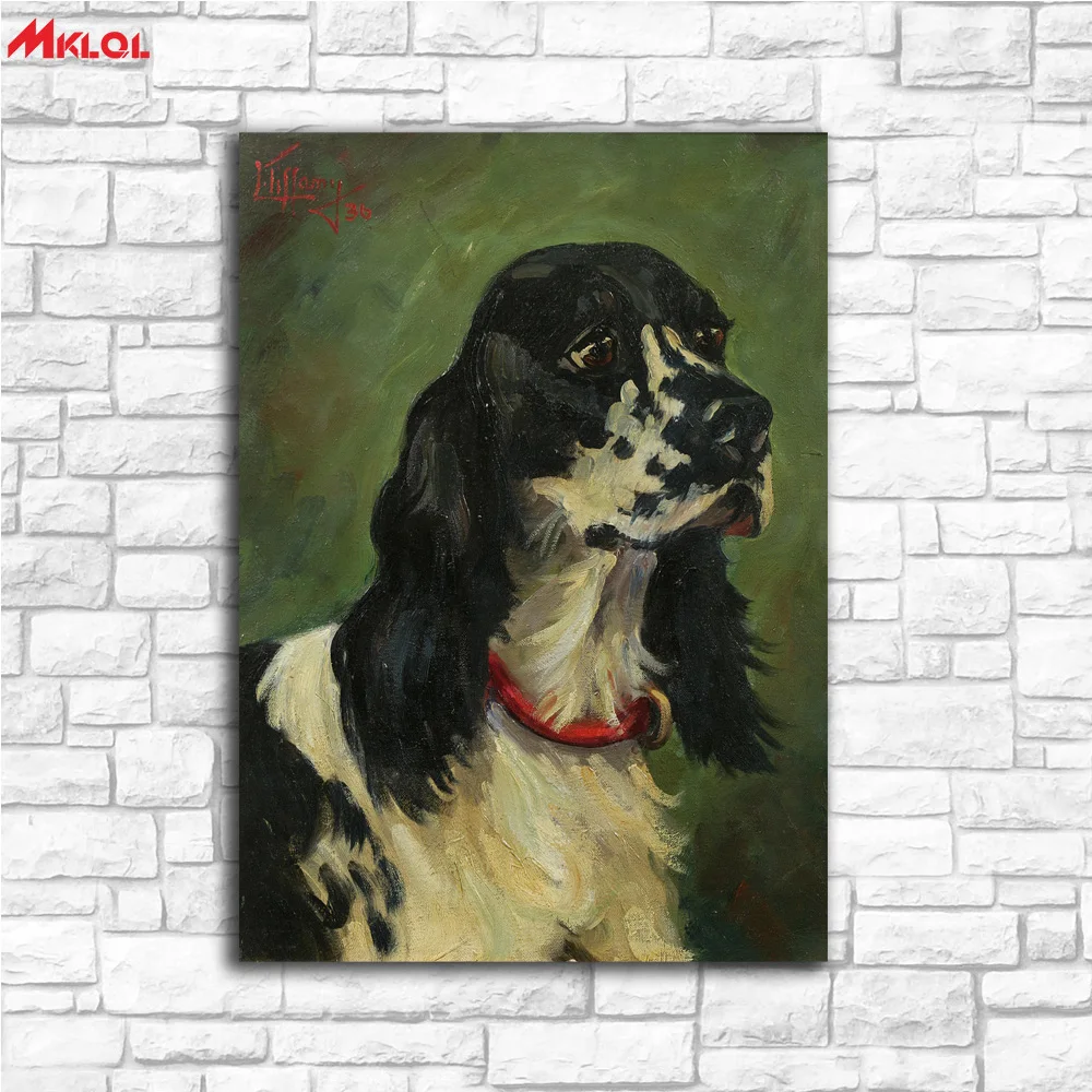 Large Wall Art, Dog,Restaurant study Bedroom Decor Wall oil Painting