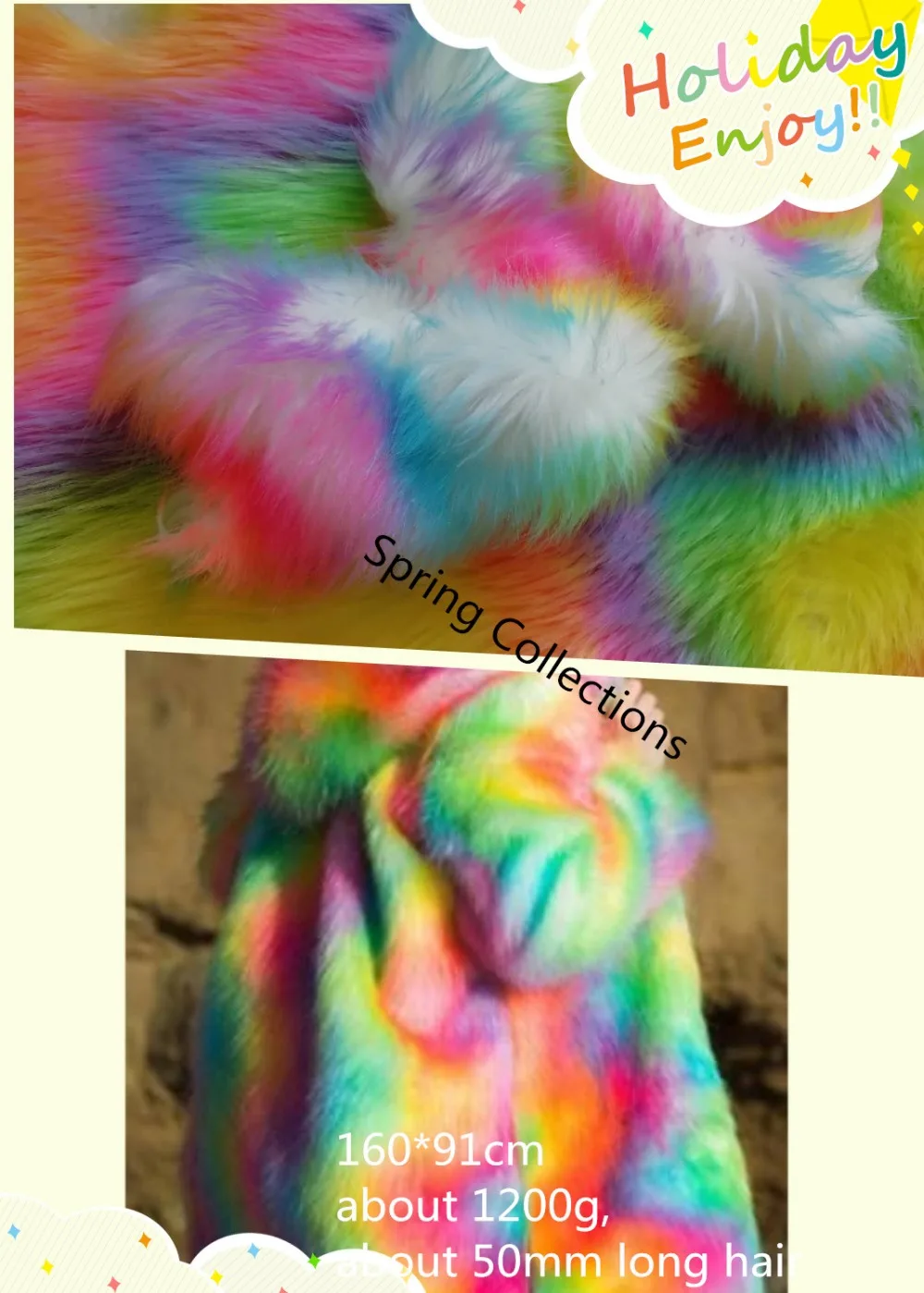 

160cm*91cm Multicolor plush fabric fox fur,Plush carpet mats fabric,DIY handmade faux fur fabric 45-65mm hair