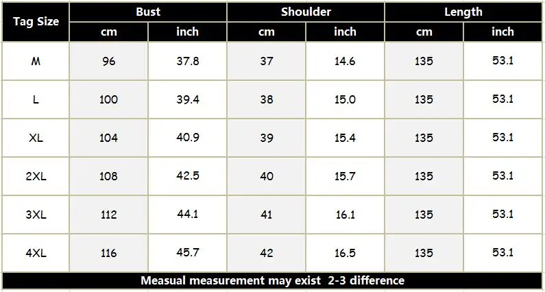 SIZE CHART