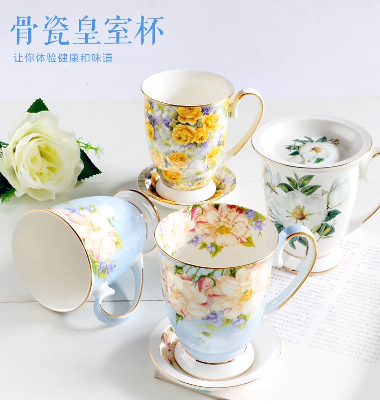 

High Quality Ivory Porcelain Elegant Coffee Cup,Ceramic Mugs Luxury British Style Afternoon Tea Cup,office mug