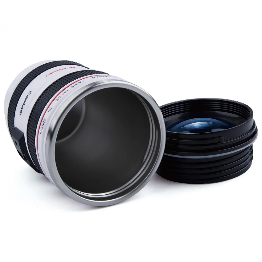 Кружка из нержавеющей стали в форме объектива с крышкой 400 мл|mug with lid|travel mugmug |