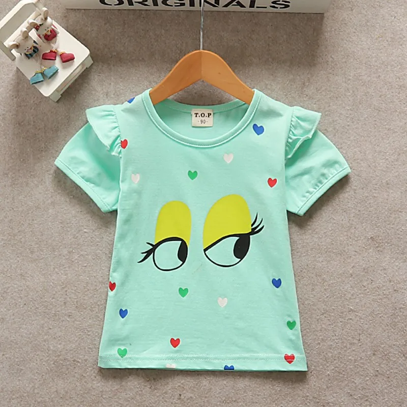

Baby Girls T-shirt Girl Summer Short-Sleeved Casual T-shirts For Kids Children's Cotton Tops Girl's Summer Tee