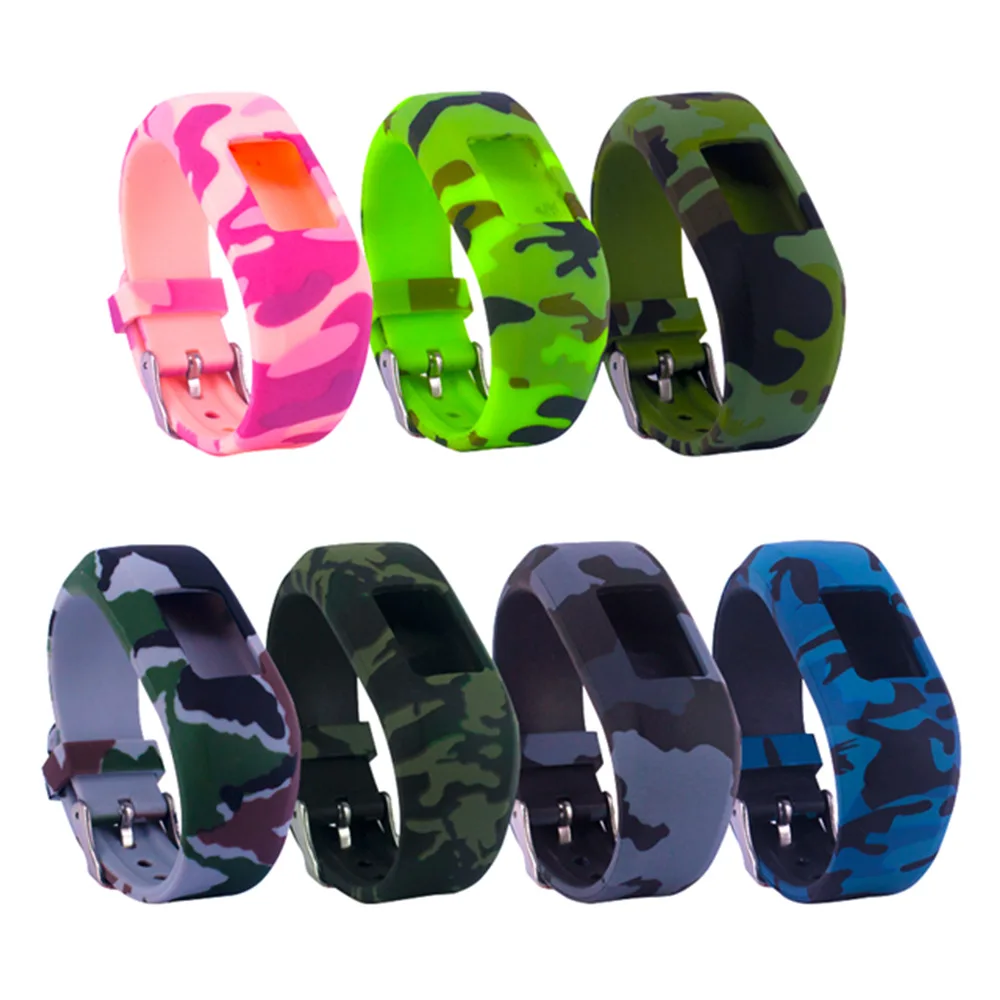 

20pcs Camouflage Smart Watch Strap Silicone Wrist Band For Garmin Vivofit JR / JR2 Smart Band Sports Watchbands For Garmin JR
