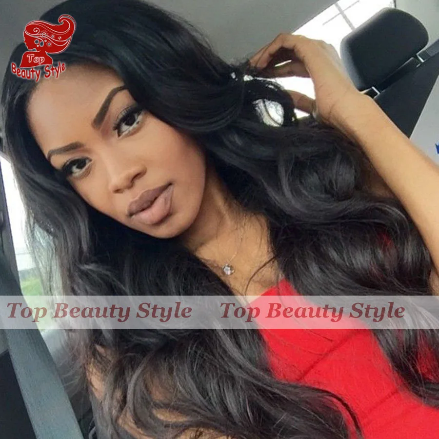 

Top Beauty Synthetic Wave Wig Natural Black Color with Baby Hair Body Wave Wig Glueless Hair Synthetic Lace Front Wigs For Women