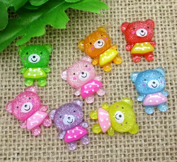 

50Pcs Resin Mixed Bears Decoration Crafts Flatback Cabochon Scrapbooking Fit Hair Clips Embellishments Beads Diy