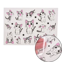 1 folha bonito queijo gato tatuagem temporária adesivos doce casa gato crianças flash tatuagem pasta à prova dwaterproof água falso tatoo criança