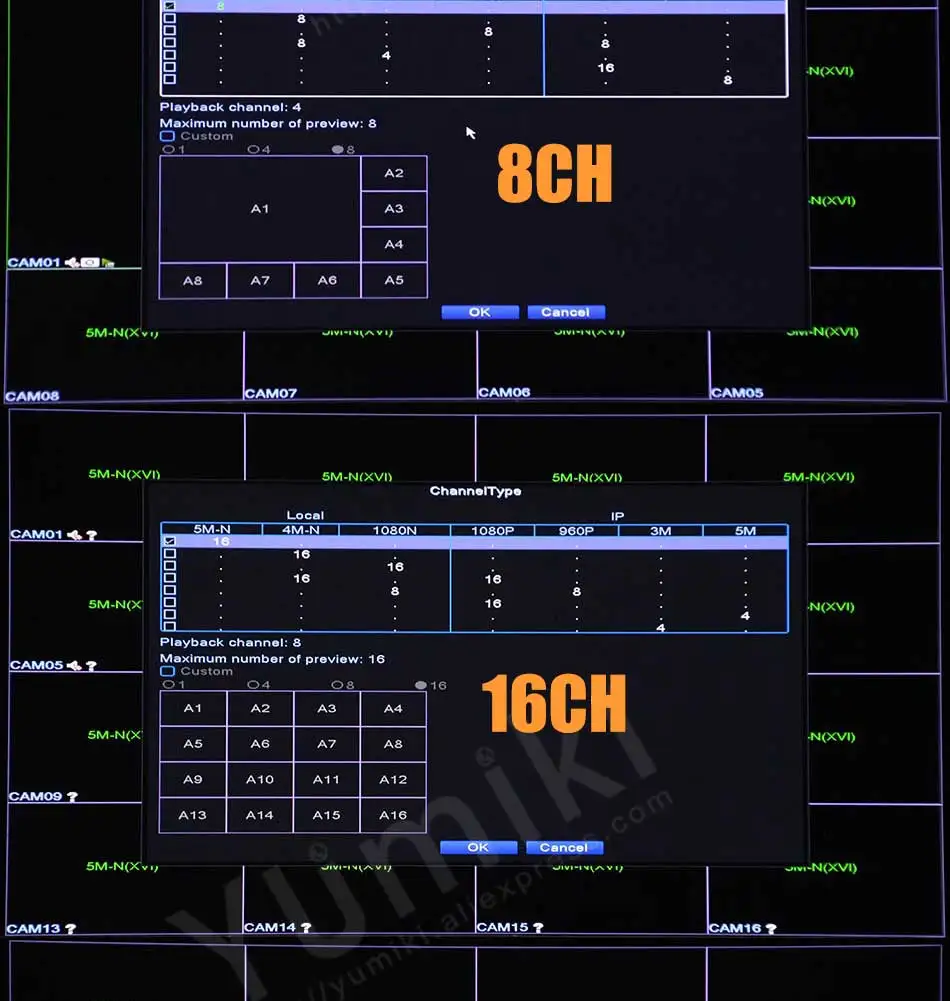 5/6 в 1 4CH/8CH/16CH 5M-N/4M-N AHD DVR видеонаблюдения безопасности CCTV рекордер 1080N Гибридный DVR плата для аналогового AHD CVI TVI IP