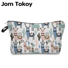 Jom Tokoy косметичка-органайзер, косметичка с принтом ламы, модная женская брендовая косметичка Hzb931