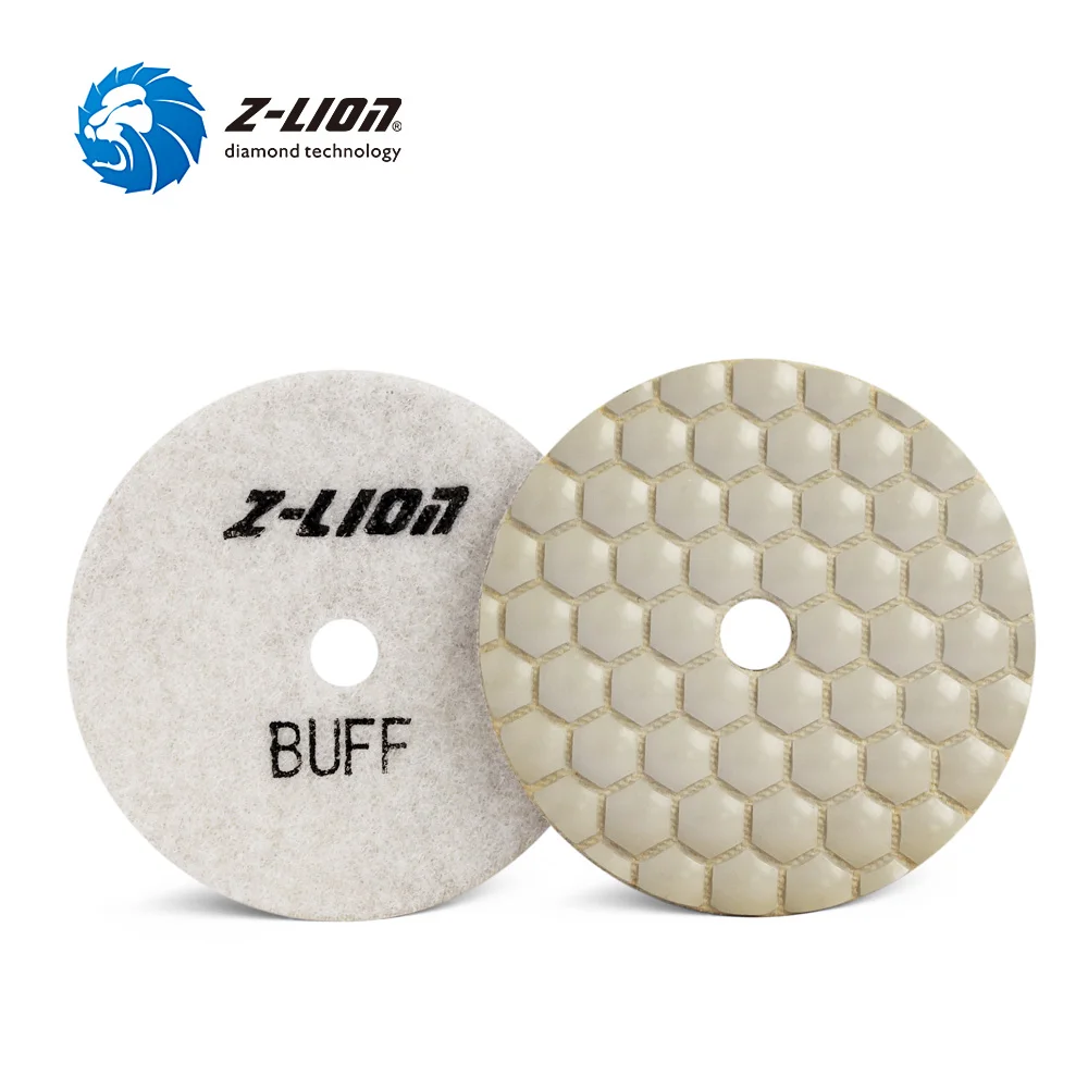 

Z-LION 3/4/5" Dry Buffing pad Diamond Final Polishing Pad White Buff Disc for Marble Granite Travertine Terrazzo Concrete Stone