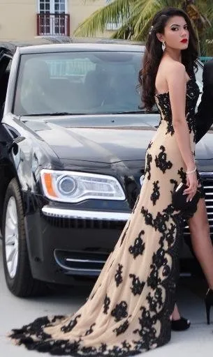 Champagne-Sweetheart-Strapless-Chiffon-High-Low-Prom-Dress-Short-Front-Long-Back-With-Beaded-Lace-Applique (3)