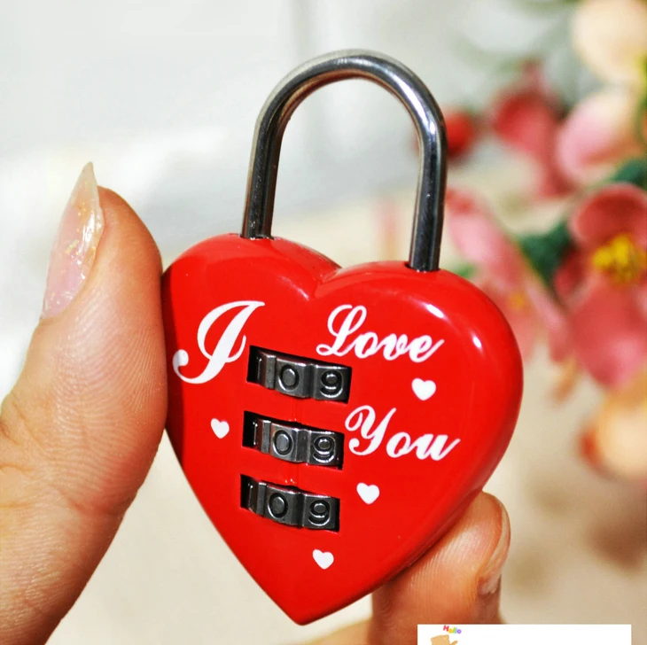 Love Mini Combination Lock Heart Password Lock Novelty Padlock High quality 