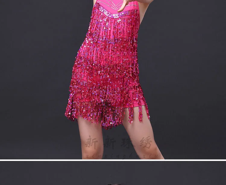 2016 Tango платье Мода Бросился Для женщин модал Костюмы для латиноамериканских танцев платье Дети кисточкой Танец Костюмы для бальных танцев
