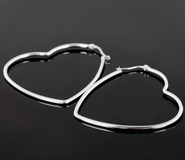 52mm 53mm 8g New Hot Jewelry 316l Stainless Steel 52mm 53mm 8g New Hot Jewelry 316l Stainless Steel Silver Heart Women Stud