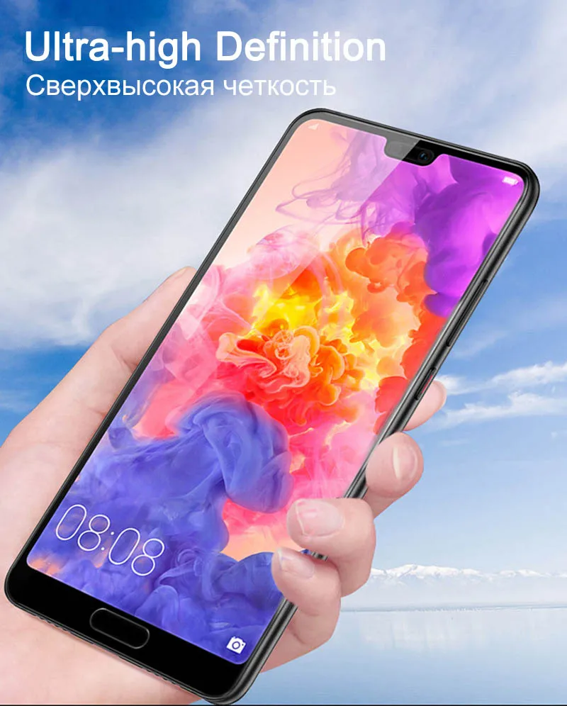 TOMKAS 5D Full Cover Glass For Huawei P20 Lite Tempered Glass For Huawei P10 Lite P20 Pro Glass Round Edge Screen Protector Film