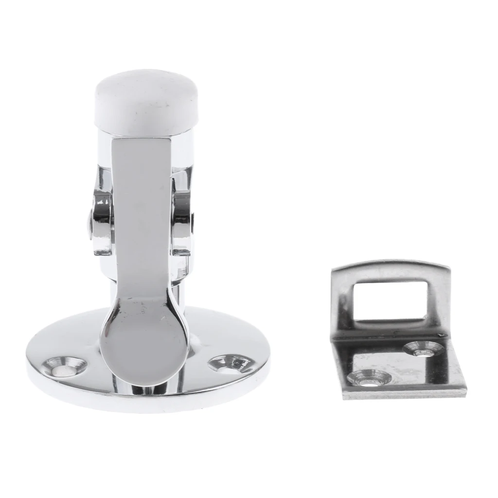 Boat Marine Door Stop Catch with White Bumper 316 Grade Stainless Steel Hardware