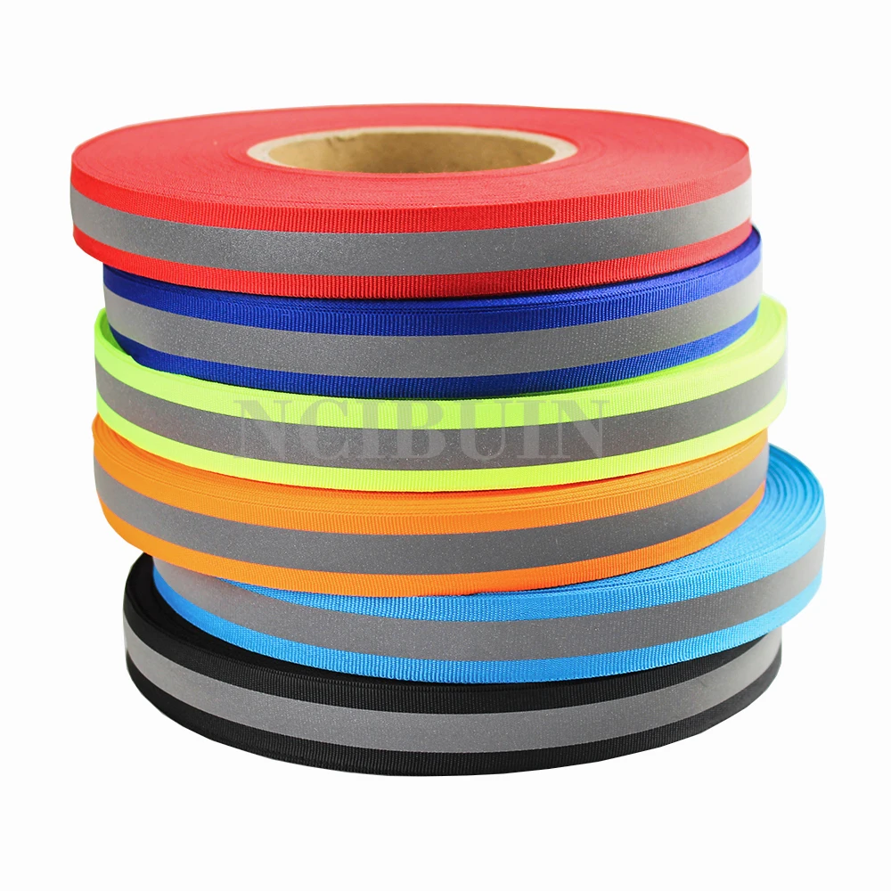 Silver Sew On Reflective bing Ribbon Fabric Tape Trim Strip 20mm x