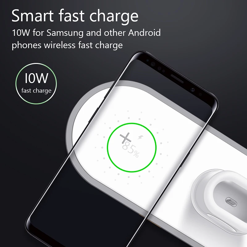 VVKing Wireless Charger For iPhone X XS MAX XR Fast Wireless Full load 3 in 1 Charging Pad for Airpods Apple Watch 5 4 3 2