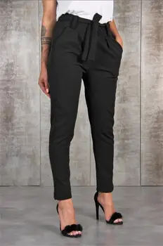 

2019 Fashion Women Long Pants Bandage Elastic Waist Casual Ladies Pencil Pants Female Bow Knot Trousers Women'S Pants WS8307C