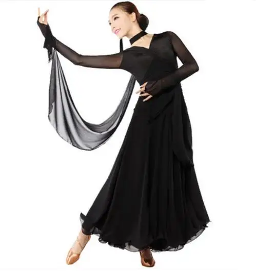 

Women Red Black Standard Ballroom Dance Dress Smooth Flamenco Skirt Sexy Plus Size Competition Ballroom Waltz Dance Dresses