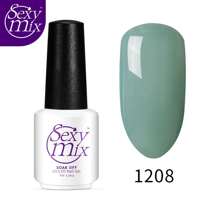 Sexymix Гель-лак для ногтей фиолетовый цвет серия УФ-лак для ногтей Замачивание от длительного действия Фиолетовый Серия Led гель Полупостоянный гель - Цвет: 1208