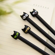 4 pcs Cute Kitties Black cat gel pen 0.5mm ballpoint Black color ink pens for writing signature Office School supplies FB548 8 pcs lot kawaii cat footprint gel pens for writing cute black ink signature pen office school supplies canetas lapices