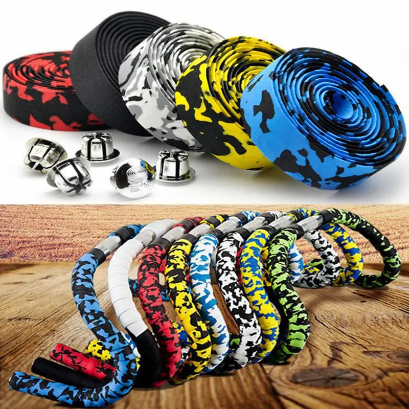 1 Pair Bicycle Handlebar tape Camouflage Cycling Road Bike Handle Belt Cork Wrap Bike Bicycle Cork Handlebar Tape Wrap