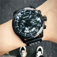 Relogio Masculino MEGIR Mens Watches Top Brand Luxury Quartz Gold Watch Men Casual Leather Military Waterproof Sport Wrist Watch
