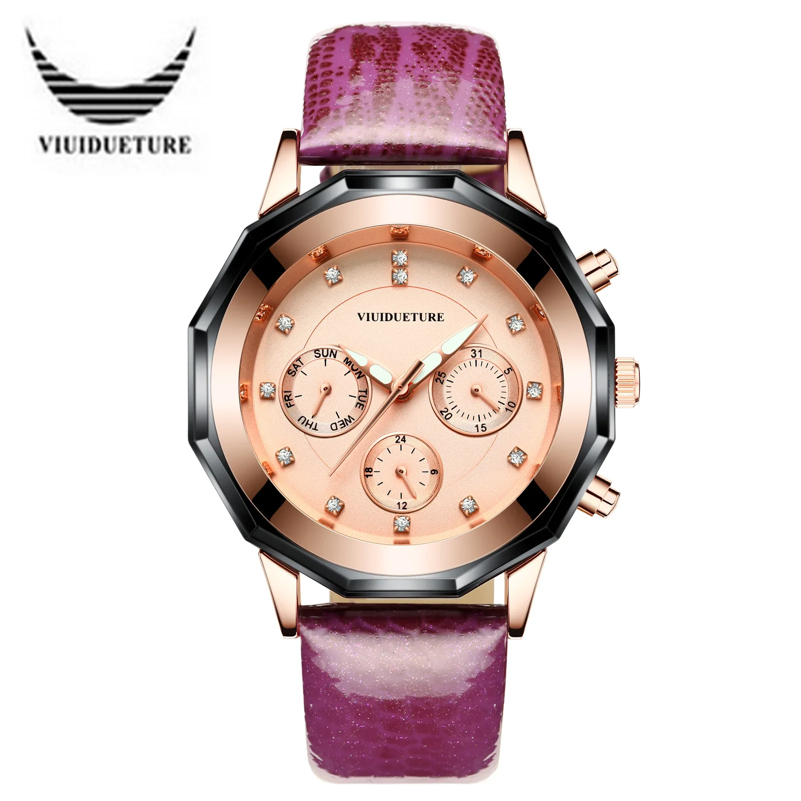 

Fashion Women Quartz Watch Big Dial Week Date 24hours Japan Movement Girls Business Watch Luxury Gift