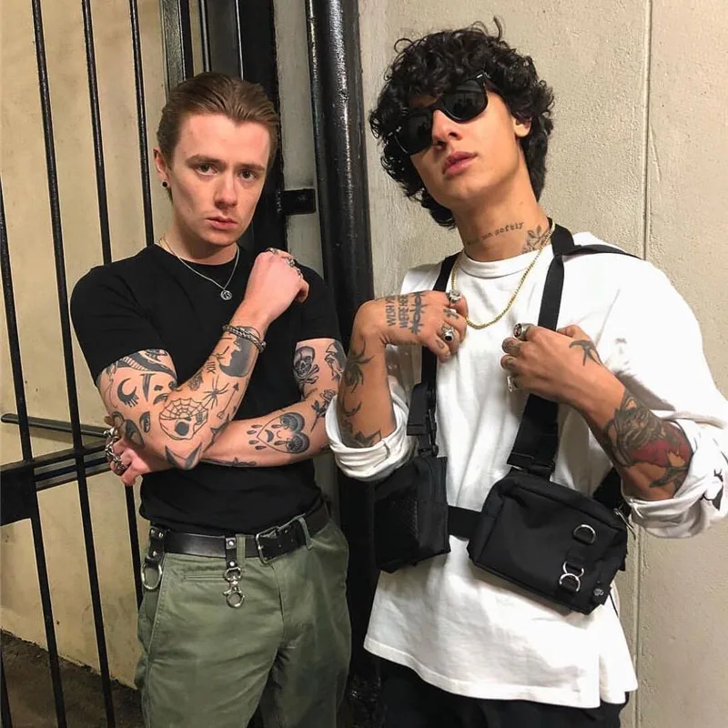 

New Men Tactical Harness Chest Rig Bag Unisex Hip-Hop Oxford Two Pockets Fanny Pack Tactical Kanye west Functional Vest Bag W376