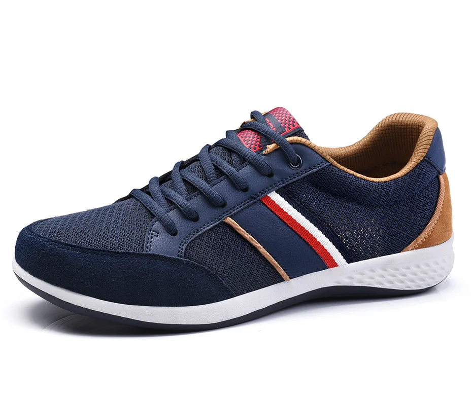 SUROM Summer Men's Shoes Breathable Leather Mesh Casual Shoes Men Luxury Brand Fashion Footwear Male Krasovki 20
