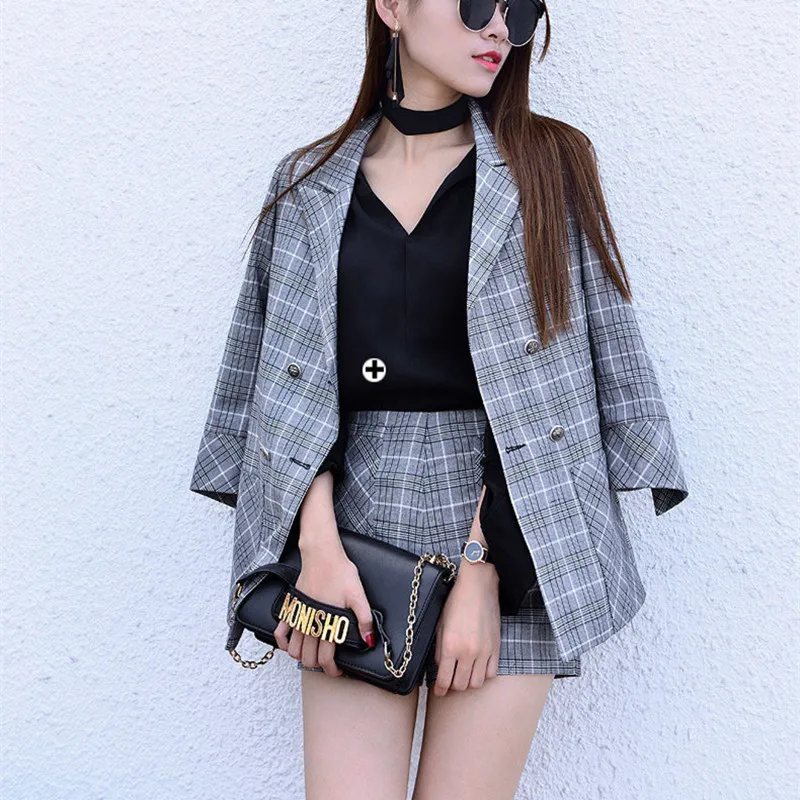 

2018 New Pant Suits Costumes for Women Double Breasted Office Business Suits Formal Work Sets Uniform Elegant Pantsuit J17QT2030