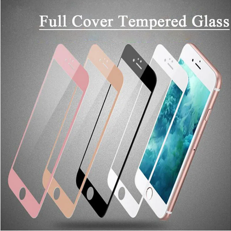Koop 9 H Kleurrijke Volledige Cover Screen Protector Voor iPhone 7 6 6 s 7 plus 8 8 plus Gehard Glas beschermende Film pelicula de vidro