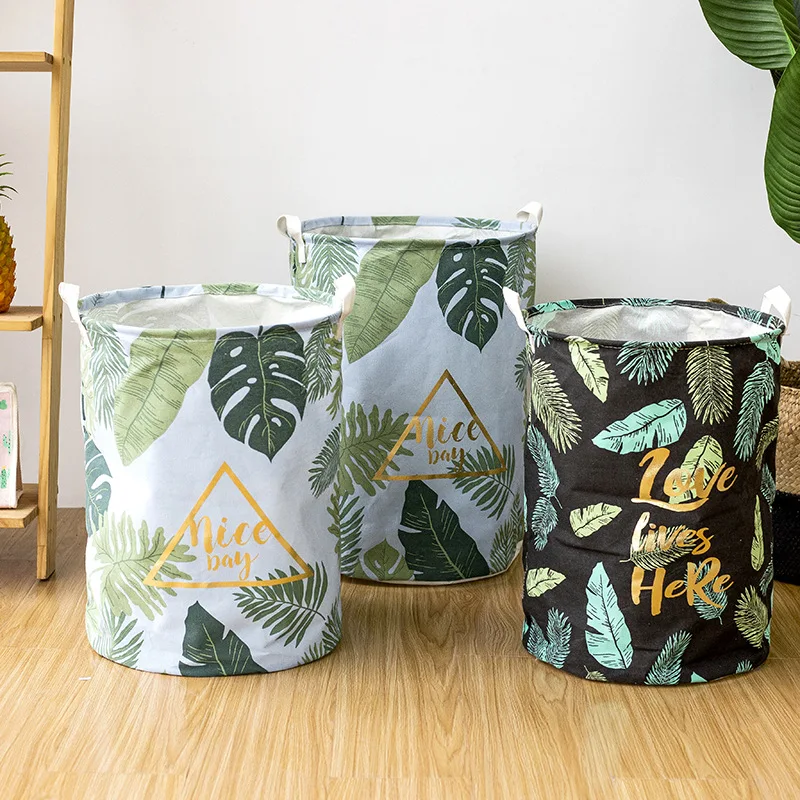 Игрушка Zakka из тропического хлопка и льна с зелеными листьями корзина для белья
