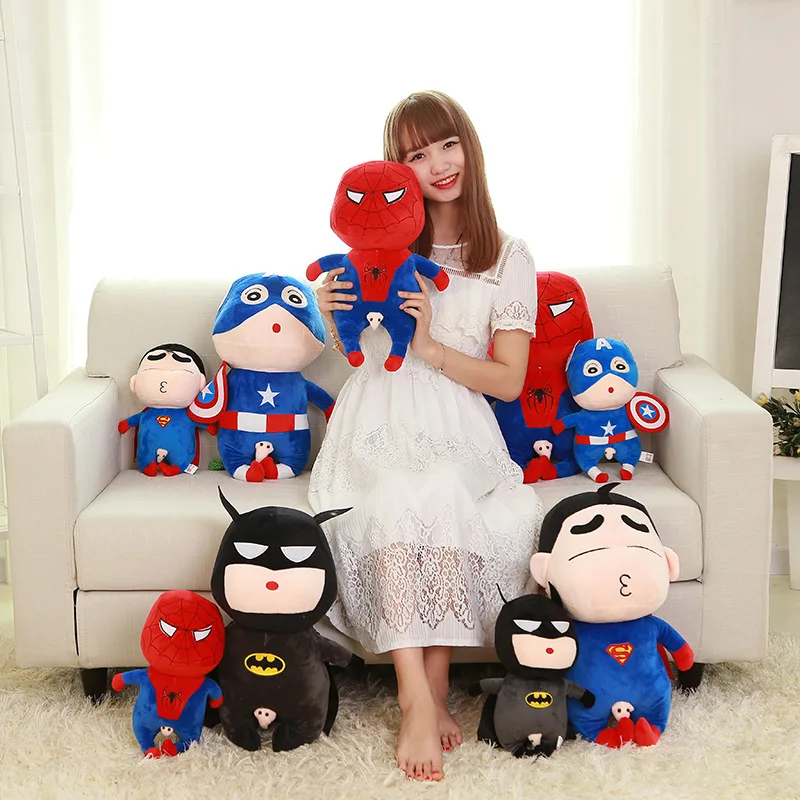 1 шт. 30 см мягкие супер герой Капитан Америка Железный человек паук Плюшевые игрушки фильм «мстители» куклы для детей подарок на день